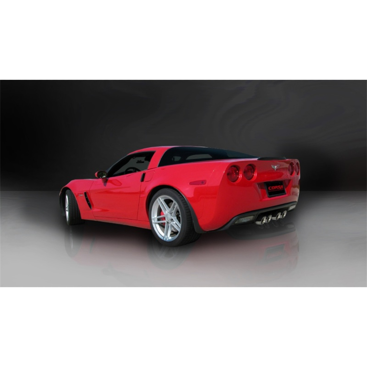 Corsa Corvette C6 Z06 3 Axle-Back System With Dual Rear Exit Tips